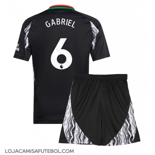 Camisa de Futebol Arsenal Gabriel Magalhaes #6 Equipamento Secundário Infantil 2024-25 Manga Curta (+ Calças curtas)